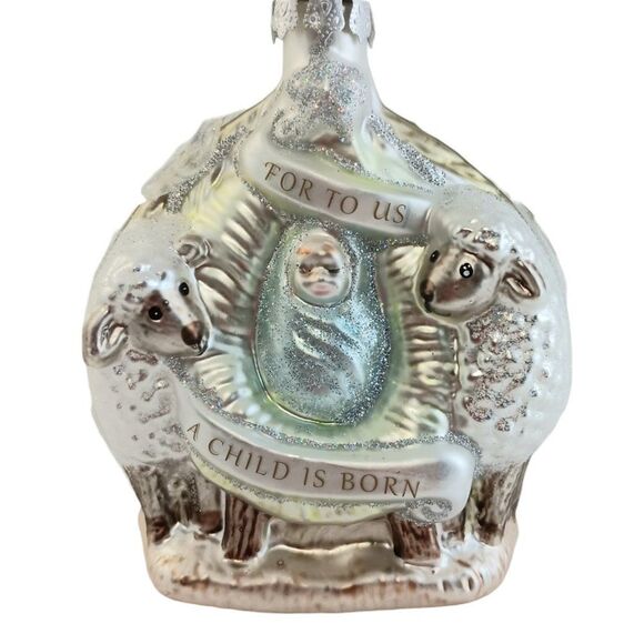 Demdaco For To Us A Child Is Born Christmas Ornament Blown Glass Isiah 9:6 - Picture 2 of 8